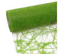 Deko AS GmbH Sizoweb Table Runner 25 Metre Roll + 100 Decorative Hearts (20 cm Wide, Apple Green)