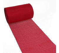 Deko As Shabby Chic table runner in linen look, polyester, odourless, bright red, 20 cm x 5 m