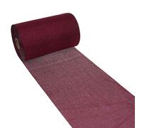 Deko As Shabby Chic table runner in linen look, polyester, odourless, burgundy, 20 cm x 5 m