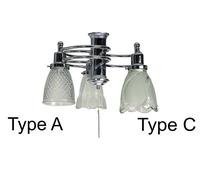 DeKo ceiling fan add-on light kit N 250-A Chrome