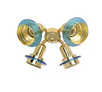 DeKo ceiling fan add-on light kit N 419 - N 423 N 422 / brass polished. acrylic rings blue