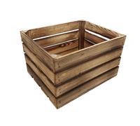 Deko-Holzkiste Natural Flamed Fruit Box Wine Box Side Table Shoe Shelf Deco