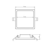 Deko-Light Alya white LED recessed ceiling light, 12 x 12 cm, 2,700 K