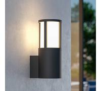 Deko-Light Facado II outdoor wall light, grey/opal, Ø 11 cm, IP65, metal