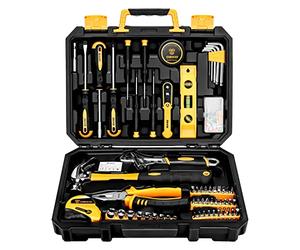 DEKO Tool Kit Set Box 100 Pieces Home Repair DIY Tools Basic Hand Toolbox Sets for Home