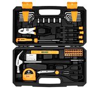 DEKO Tool Kit Set Box 62 Piece Home Repair DIY Tools Basic Hand Toolbox Sets for Home