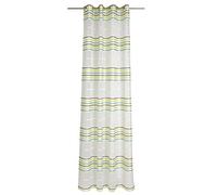 Deko Trends Eyelet Curtain, fabric, Wool White-Yellow-Taupe-Turquoise, 245x144x245 cm