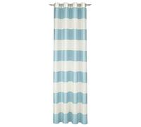 Deko Trends Savanna 6237094 50 Fabric White/türikis Eyelet Curtain 245 x 144 cm