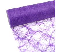 Deko und Band Sizoweb, table runner, 25 metre roll with 100 decorative hearts, 20 cm wide, lilac