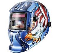 DEKO Welding Helmet Auto Darkening: True Color Solar Powered Auto Darkening Welding Helmets Welder Mask Hood (Blue Eagle)