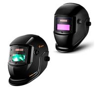 DEKO Welding Helmet Auto Darkening: True Color Solar Powered Auto Darkening Welding Helmets Welder Mask Hood (with Black Welder Mask)