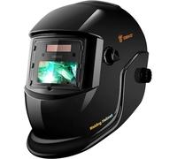 DEKO Welding Helmet Auto Darkening: True Color Solar Powered Auto Darkening Welding Helmets Welder Mask Hood (Bright Black)