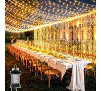 Dekofun 2 Pack 6M x 3M 600LED Plug in Curtain Fairy Lights Indoor Outdoor
