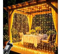 Dekofun 2 Pack Curtain Lights, 3m x 3m 300 LED Curtain Fairy Lights Plug in