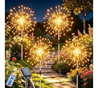 Dekofun 4 x 120LED Firework Solar Lights, Outdoor Garden Decor Stake Lights