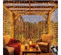 Dekofun 6M x 3M 600LED Plug in Curtain Fairy Lights Indoor Outdoor