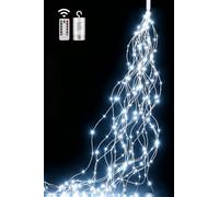 Dekofun Fairy Lights Battery, 2 m 200 LED Light Tail with Remote Control | 8 Modes / Timer / Dimmable Fairy Lights Waterfall Light Rain Indoor Waterproof String of Lights for Christmas Tree Outdoor