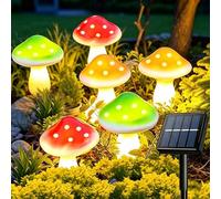 Dekofun Garden Decorations, 6LED Large Mushroom Solar Lights Outdoor Garden | 8 Modes Solar Garden Ornaments, IP65 Waterproof Solar Mushroom Garden Lights for Pathway, Patio, Yard, Halloween, Christmas