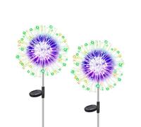 Dekofun Garden Solar Lights 2 Pack 120 LED Firework Solar Lights Outdoor Garden, 8 Modes Starburst Light Waterproof Dandelion Light for Pathway Patio Lawn Backyard Decorations - Multicolor