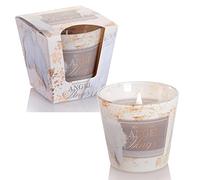 Dekohelden24 Angel Wings Scented Candle Lantern Candle in Glass Set of 2 L/W/H 8 x 8 x 8 cm 115 g per Candle Beige