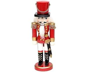Dekohelden24 Beautiful nutcracker soldier in red, classic, approx. 35 cm, 520208-red