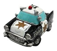 Dekohelden24 car, Police Money Box in Black/White Made of polystone, L/W/H: Approx. 17 x 10 x 9 cm, 9 cm