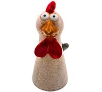 Dekohelden24 Ceramic fence stake as chicken in white, dimensions (L x W x H): approx. 13.5 x 9.5 x 22 cm.