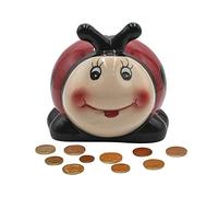 Dekohelden24 Ceramic Money Box as Ladybird - Money Bank - Beetle Money Box - Size L x W x H: Approx. 15 x 13 x 12 cm