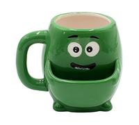 Dekohelden24 Coffee Mug Cup with Biscuit Compartment Made of Ceramic, Motif: Green Monster, Size: Approx. Height: 10 cm x 7 cm, Capacity: 300 ml