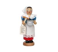 Dekohelden24 De Würschtle Fraa Smoking Woman Approx. 19 cm with Smoking Sausage Kettle Wood 18 cm