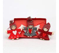 Dekohelden24 Felt Doll Angel with Knitted Hat as Pendant/Tree Decoration Set of 3 Dimensions L x W x H: 1.5 x 5 x 8 cm