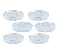 Dekohelden24 Glass Candle Plates/Candle Holders/Saucers Set of 6 Round Clear/Transparent Size H 1.5 x 10 cm