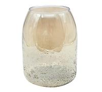 Dekohelden24 Glass Lantern with 3D Pattern, Brown, Size H/Diameter: Approx. 19 x 14 cm