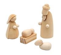 Dekohelden24 Hand-turned wooden nativity figures as a set of 4, dimensions (L x W x H): 2 x 2 x 5.5 cm.