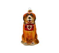 Dekohelden24 Lauscha Lauscha Christmas Tree Decoration Bauble Glass Ornament St Bernard Glass Decoration Dog in Brown L x W x H 6 x 9 x 11 cm