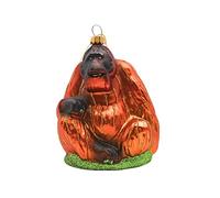 Dekohelden24 Lauscha Lauscha Christmas Tree Decoration Baubles Glass Baubles Glass Ornament Orangutan Monkey Orange Brown L x W x H 10 x 4 x 13 cm