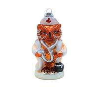Dekohelden24 Lauscha Lauscha Christmas Tree Decoration Baubles Glass Ornament Owl Nurse in White 5 x 4 x 11 cm