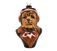 Dekohelden24 Lauscha Lauscha Christmas Tree Decoration Christmas Tree Bauble Glass Ornament Dog Pilot Glass Decoration Brown L x W x H 7 x 6 x 11 cm