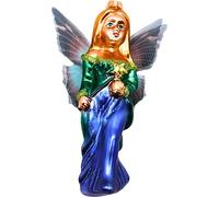 Dekohelden24 Lauschaer Lauscha Christmas Tree Decoration Bauble Glass Bauble Fairy Glass Decoration Fairy in Blue/Green L x W x H 4 x 4 x 15 cm
