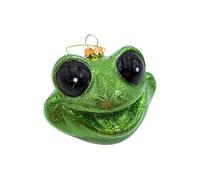 Dekohelden24 Lauschaer Lauscha Christmas Tree Decoration Bauble Glass Ornament Frog with Giant Eyes in Green L x W x H 9 x 7 x 8 cm
