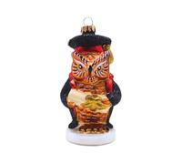 Dekohelden24 Lauschaer Lauscha Christmas Tree Decoration Bauble Glass Ornament Owl University Professor Glass Decoration Owl Teacher in Red/Black, L x W x H 5 x 5 x 12 cm