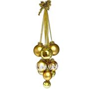Dekohelden24 Lauschaer Lauscha Christmas Tree Decorations Set of 10 Christmas Tree Baubles for Windows Window Baubles in Gold Window Decoration Baubles from Lauscha 5 to 8 cm