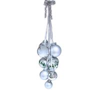Dekohelden24 Lauschaer Lauscha Christmas Tree Decorations Set of 10 Glass Baubles for Windows/Window Baubles in Silver, from 5 to 8 cm