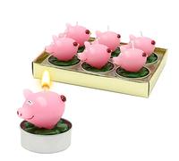 Dekohelden24 Lucky Pigs Tea Light Set of 6 Dimensions of Each Pig 4 x 5 x 4 cm