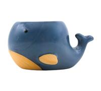 Dekohelden24, plant pot, planter, decorative bowl made of ceramic, dimensions (L x W x H): approx. 14 x 10 x 7.5 cm, Whale Small, 7.5 cm