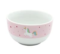 Dekohelden24 Porcelain Children's Bowl - Cereal Bowl - Fruit Bowl - Unicorn with Saying - Magic Meal - H x Diameter Approx. 5.8 x 11 cm, Capacity 250 ml, Porcelain