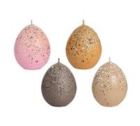 Dekohelden24 Set of 4 Easter Egg Candles Pastel Colours Pink Size H/Diameter 6.5 x 4 cm