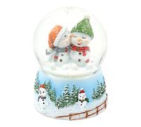 Dekohelden24 Snow Globe Snow Children with Hat on Elaborately Decorated Base Dimensions L x W x H 6.5 x H 9 cm Ball Diameter 6.5 cm