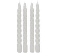 Twisted Taper Candles, Spiral Candles, Candlestick Candles in Baroque Style, Renaissance, Set of 4 in White, Box of 4, Size: H x Diameter Approx. 22 x 2 cm