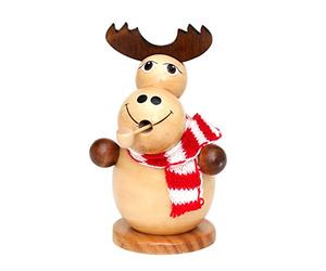 Dekohelden24 Wooden Moose Incense Holder